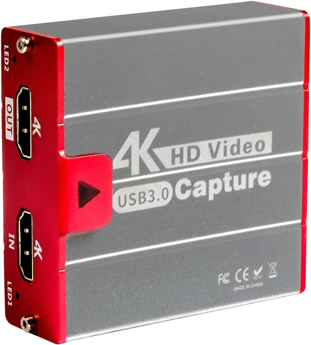 USB 3.0 Game Capture Card - 4K Input & Zero Latency Pass-through for Streamers
