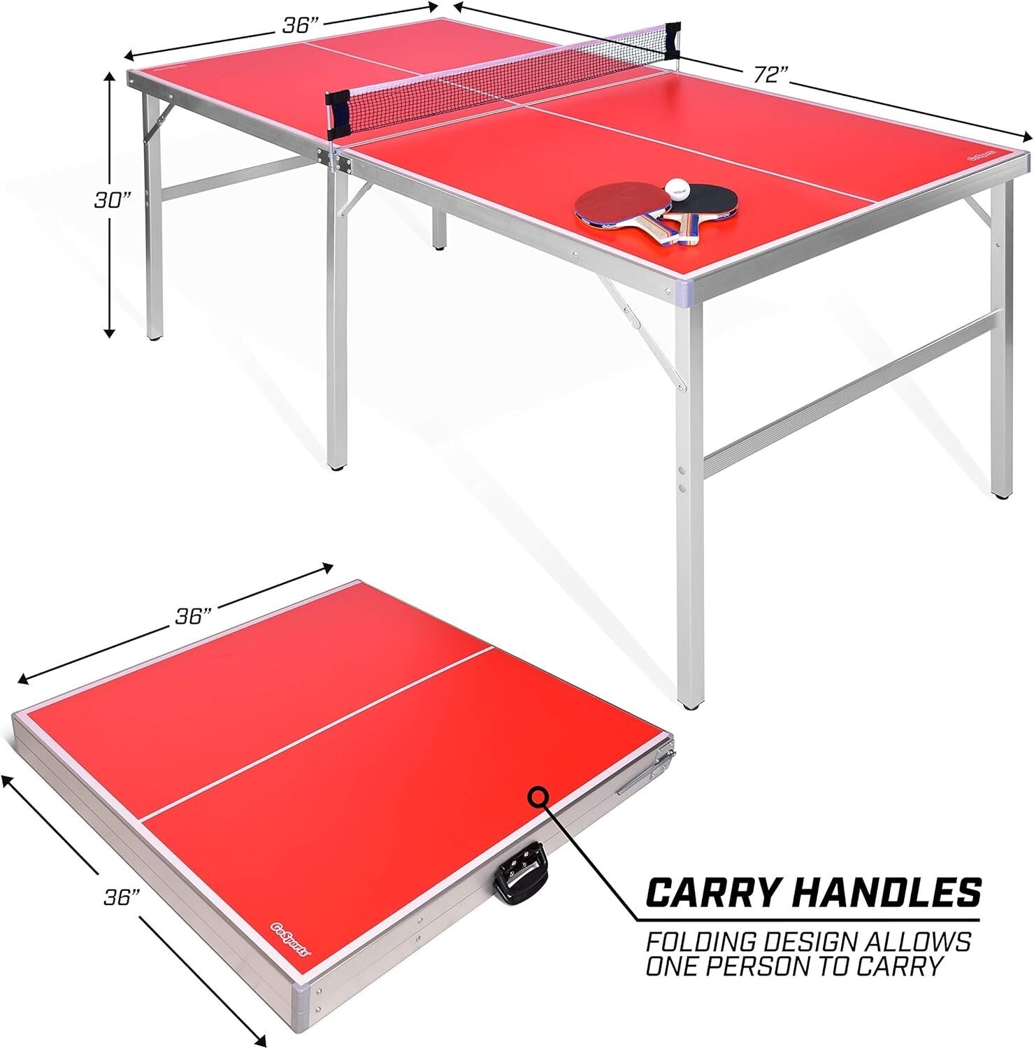 Compact Aluminum Table Tennis Set with Paddles - Perfect for Indoors & Outdoors