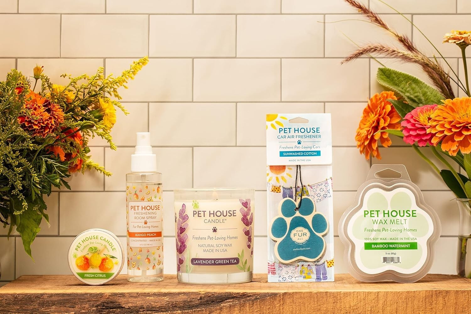 Scented Soy Candles for Pet Lovers - 2 Pack Lilac Garden Odor Eliminator