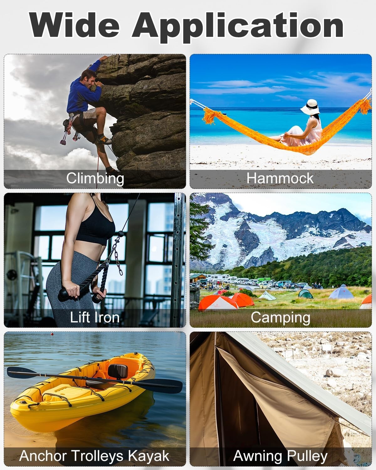 Premium 50 Pack M15 Pulleys with 360° Rotation - Ideal for Lifting and Rigging