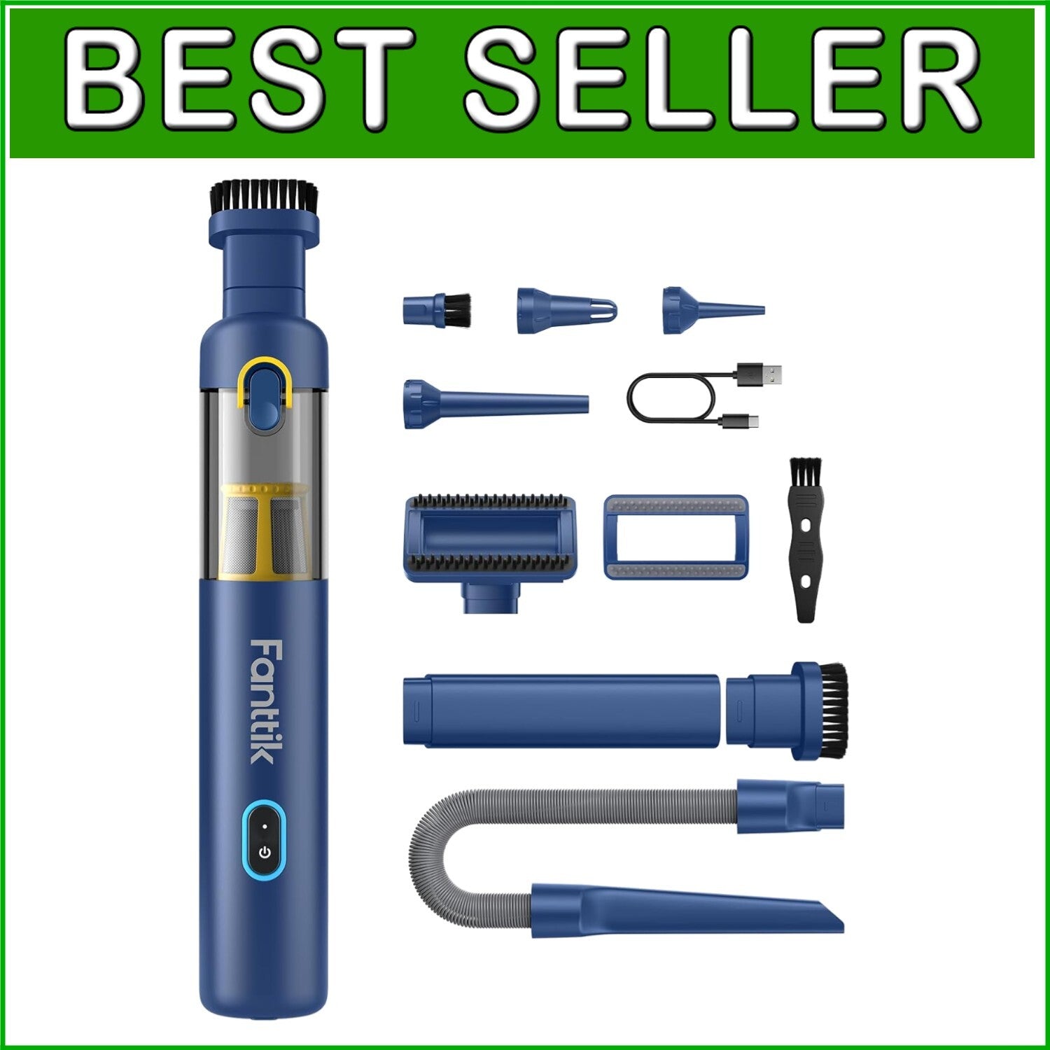 Versatile 4-in-1 Handheld Vacuum with Multiple Accessories for Pet Hair & More