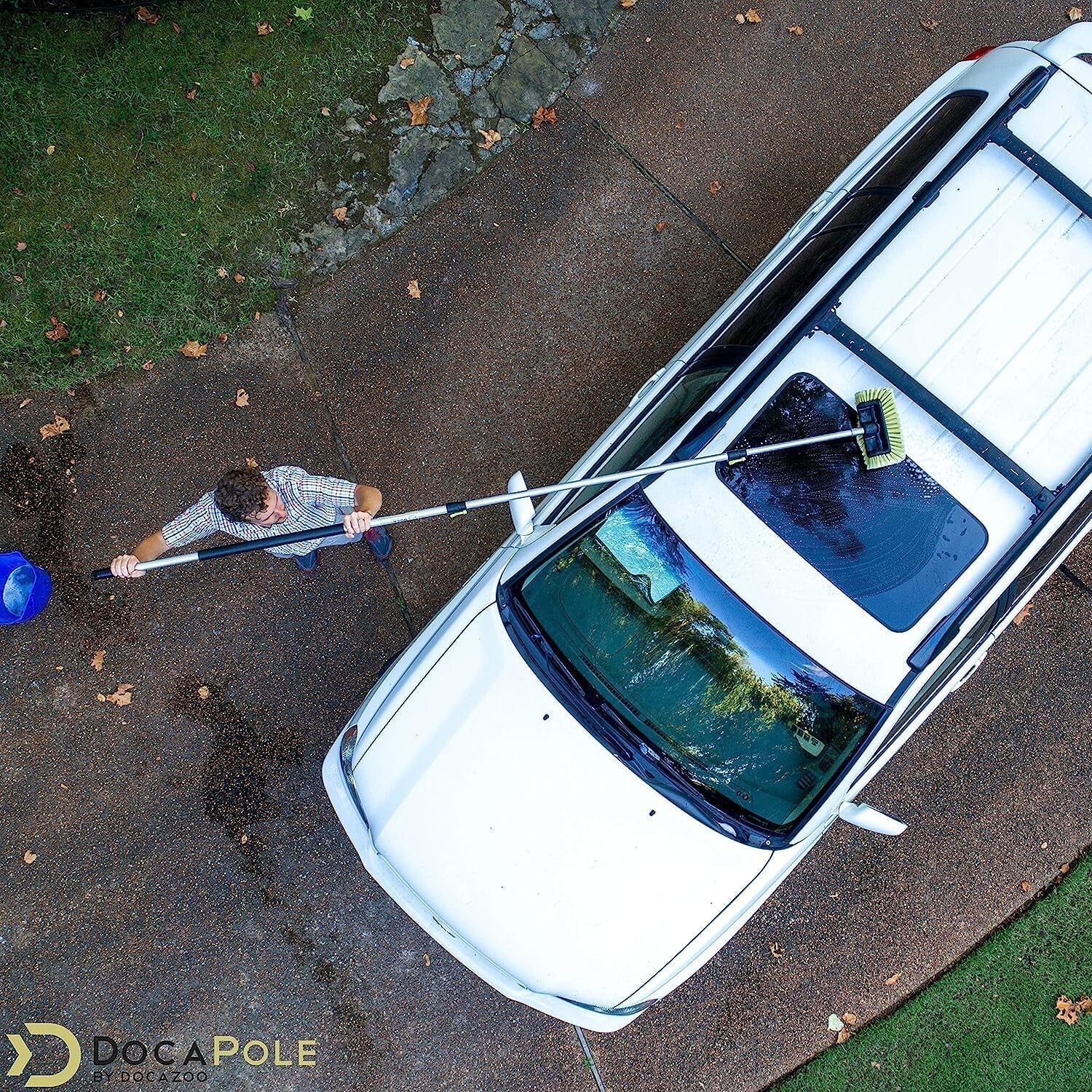 Streak-Free Car Cleaning Kit - 5-12 Ft Extension, Soft Brush, and Mitts