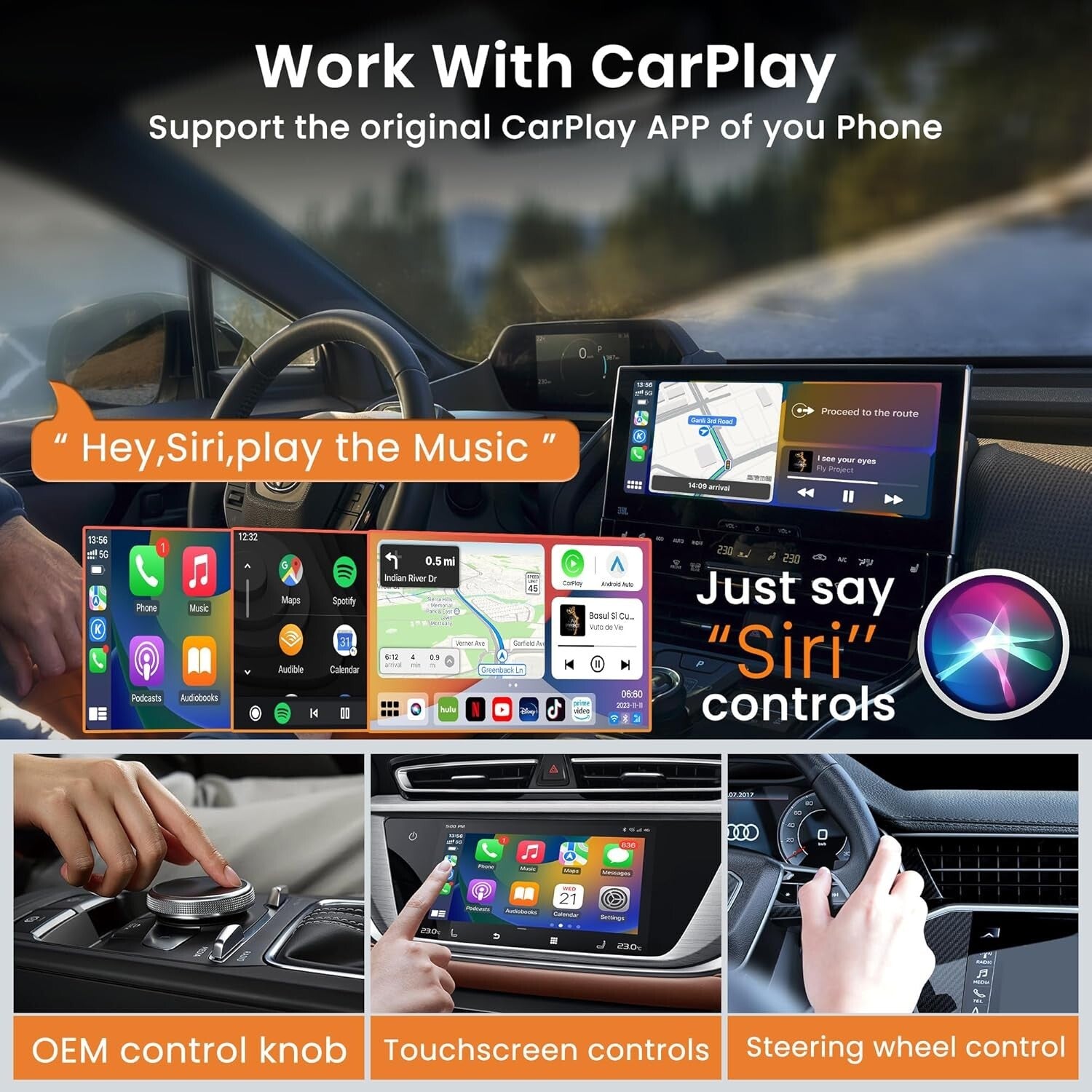 Upgrade Your Driving: 2024 Wireless CarPlay Android Auto Multimedia Box 8+128GB
