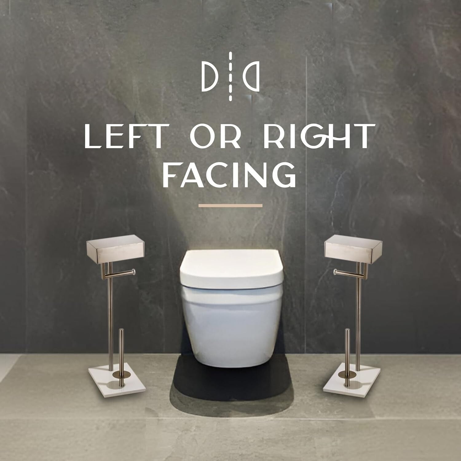 Elegant Stainless Steel Toilet Paper Stand with Hidden Wipes Storage Shelf