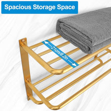Load image into Gallery viewer, Space-Saving 3-Tier Towel Rack in Brushed Gold - Easy Screw Installation