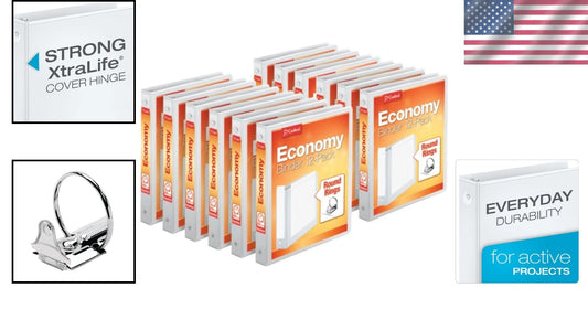 Economical 12-Pack of ClearVue 1-Inch Round Ring Binders with XtraLife Cover