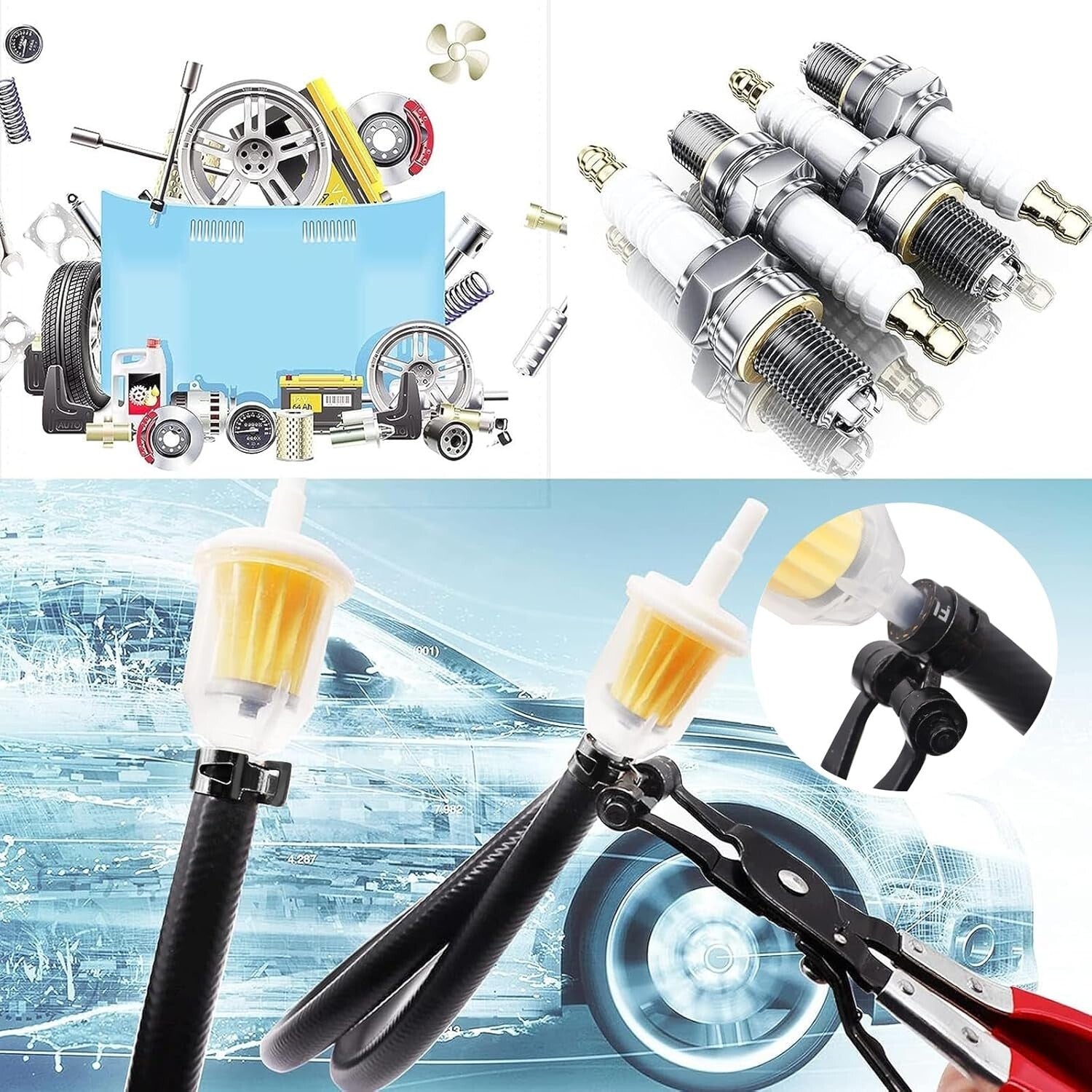 Precision 210-Piece Spring Hose Clamp Kit with Pliers for Fuel & Vacuum Lines