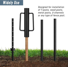 Load image into Gallery viewer, 18 LB Heavy Duty Steel Fence Post Driver with Ergonomic Handle - Durable Black