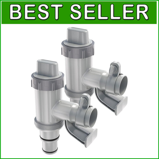 Effortless Pool Maintenance: 2-Pack Plunger Valves with Pipe Holder Hose Adapter