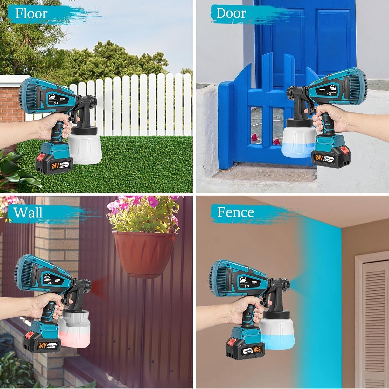 Adjustable HVLP Paint Sprayer - 6 Copper Nozzles & 2000mAh Power, Effortless Use