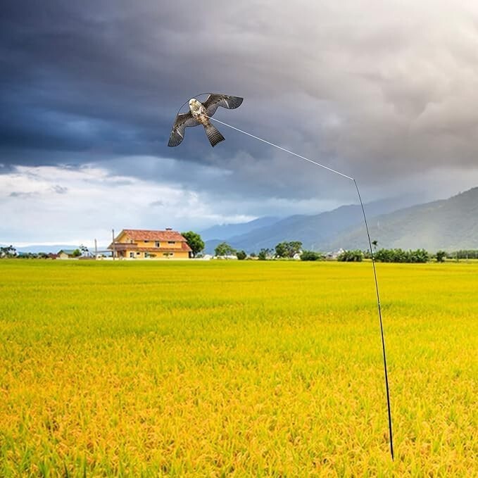 Durable Pigeon Scarer Kite with Fiberglass Pole - Ideal for Gardens