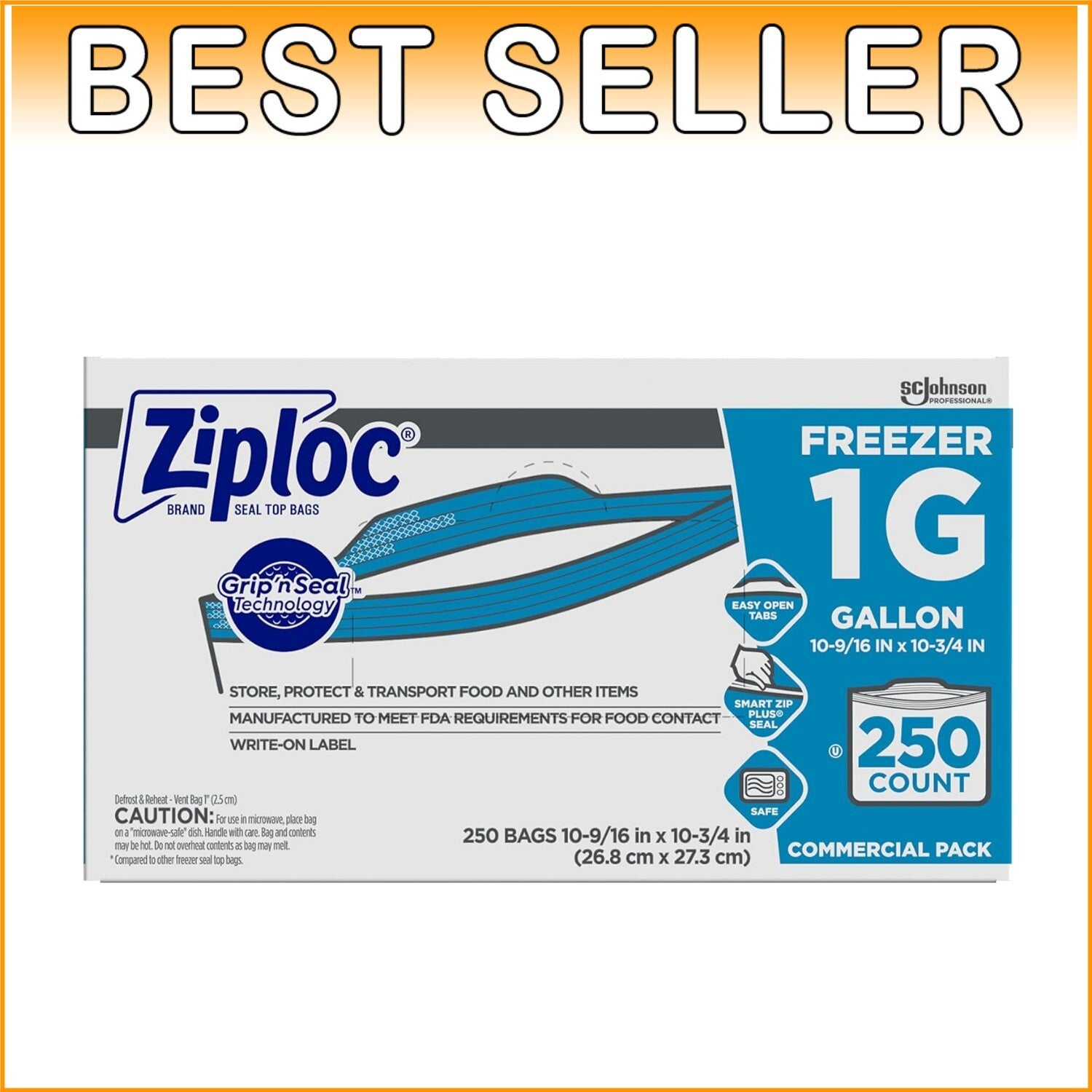 Versatile 250 Count Ziploc 1 Gallon Freezer Bags - Ideal for Meal Prep