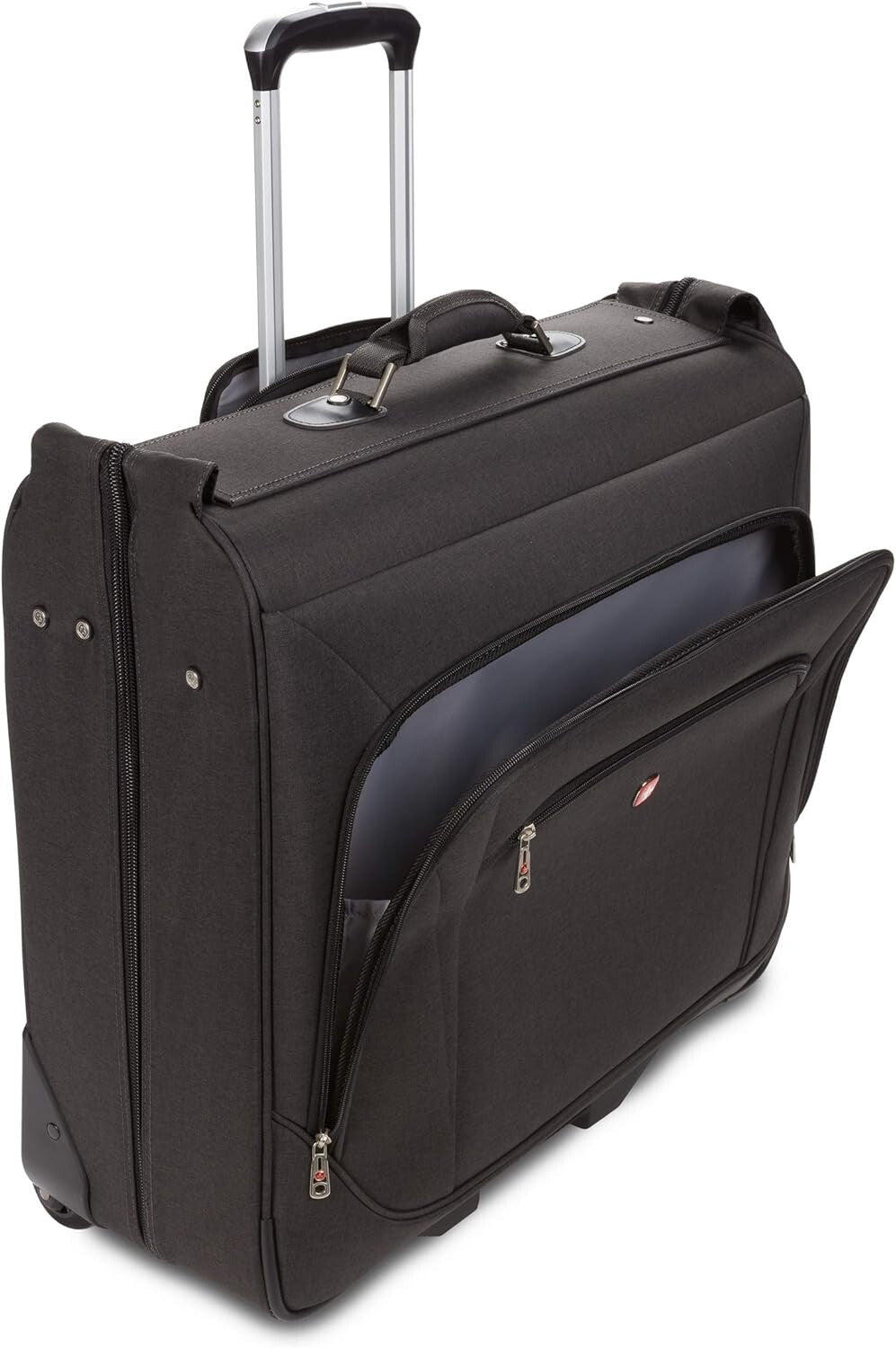 Carry-On Grey Heather Rolling Garment Bag with Hanging Feature for Travel
