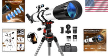 Load image into Gallery viewer, Portable 90mm Refractor Telescope - 800mm &amp; Phone Adapter for Stargazing