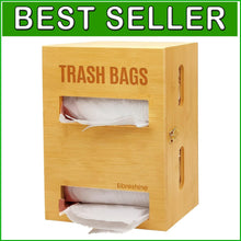 Load image into Gallery viewer, Space-Saving Bamboo Trash Bag Organizer for Kitchen and Garage - Bundle Included