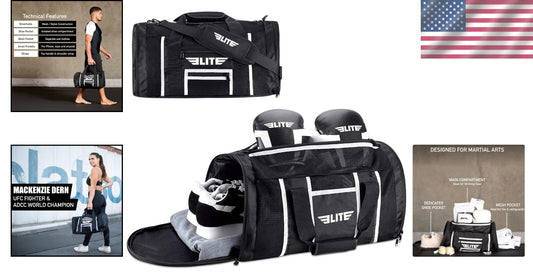 Durable Unisex Athletic Duffel Bag with Dedicated Shoe Compartment – Black