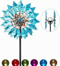 Load image into Gallery viewer, Durable 75in Solar Wind Spinner with Multi-Color LED Lighting for Outdoors