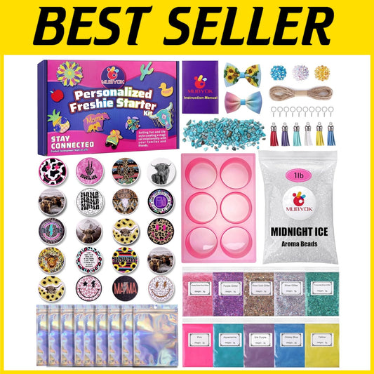 DIY Car Air Freshener Starter Kit with 1LB Scented Aroma Beads & Silicone Molds