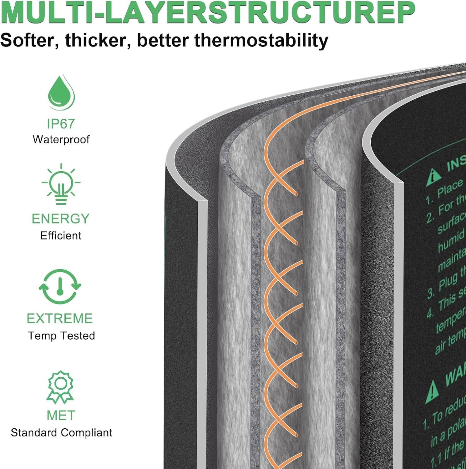 8-Pack Waterproof Plant Heating Pads - Energy Efficient for Seedling Success