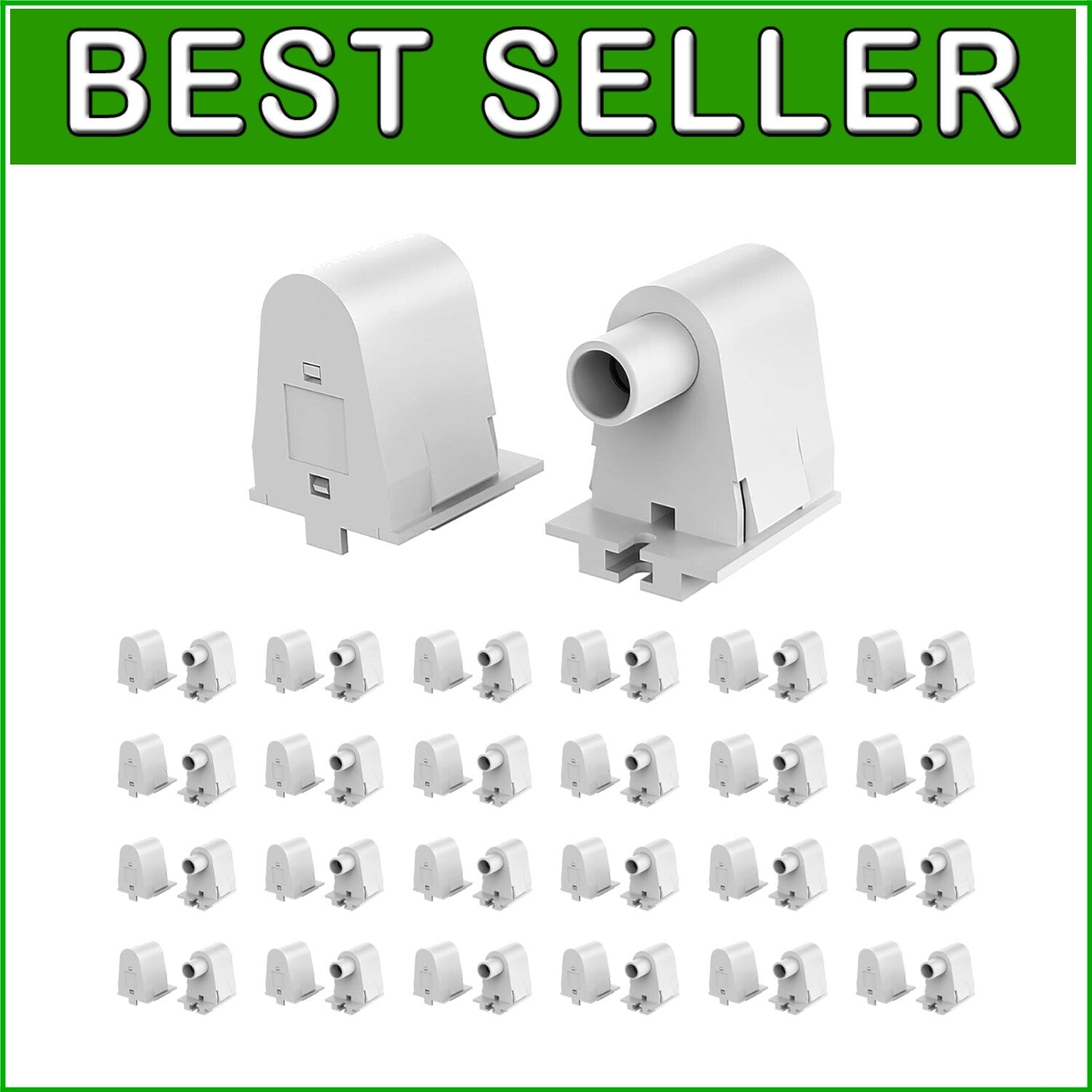 Easy-Install FA8 Non-Shunted Single Pin Sockets - 25-Pack for Fluorescent Lights