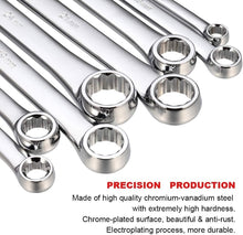 Load image into Gallery viewer, Heavy-Duty 8-Piece Double Box End Wrench Set - Polished Chrome Vanadium Finish