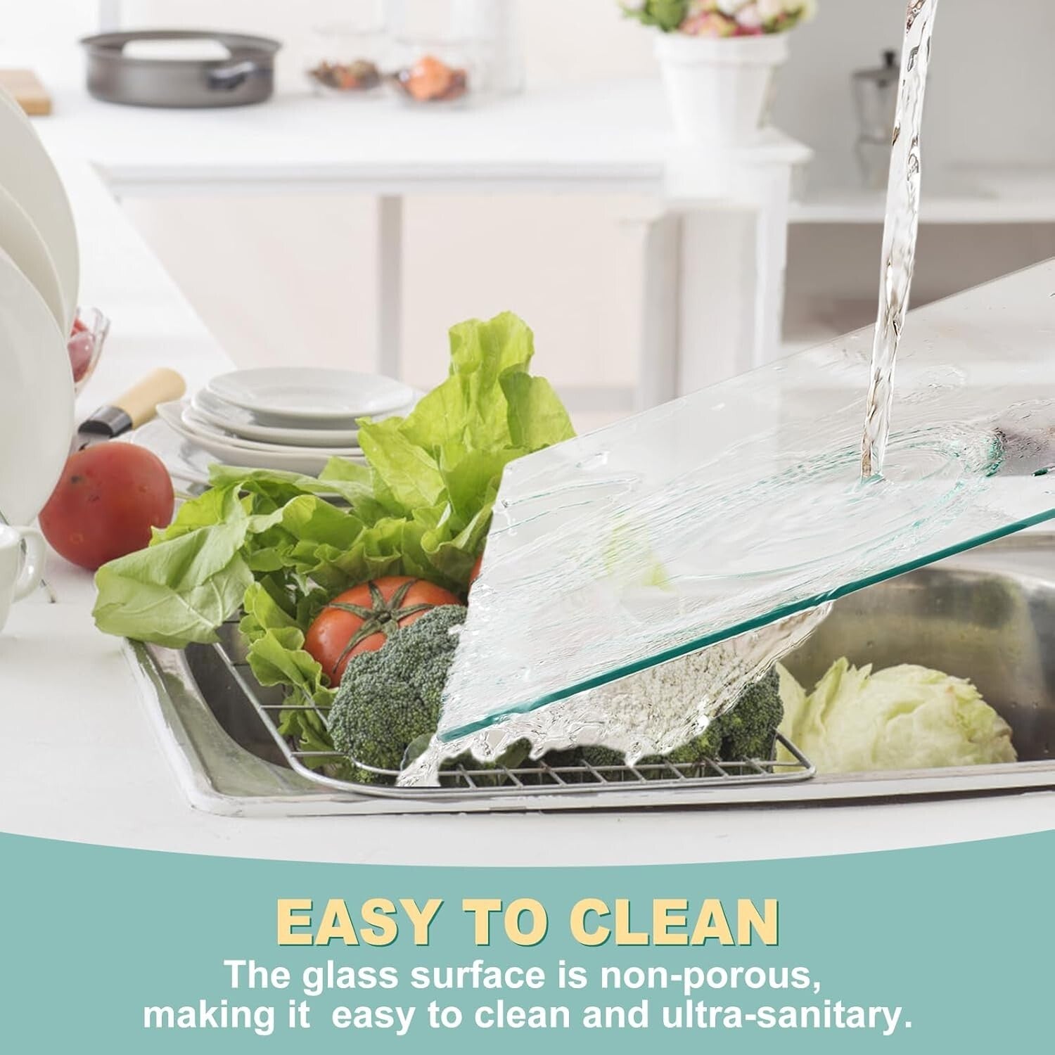 Sophisticated 18x24" Tempered Glass Kitchen Cutting Board - Non-Slip Design