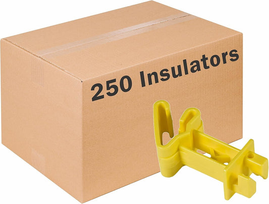 All-in-One 250-Pack Yellow Snap-On T-Post Insulator - No Hardware Needed