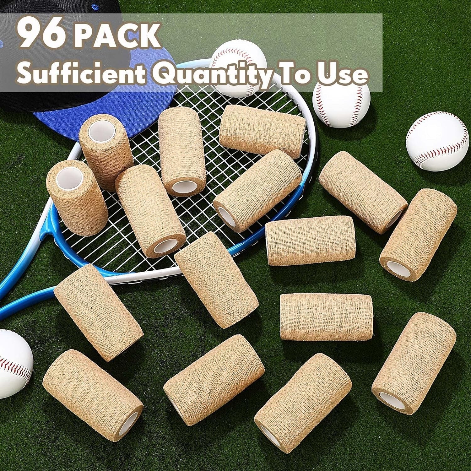 36 Pcs Self-Adherent Elastic Bandage Wrap - Breathable Cohesive Tape for Sports