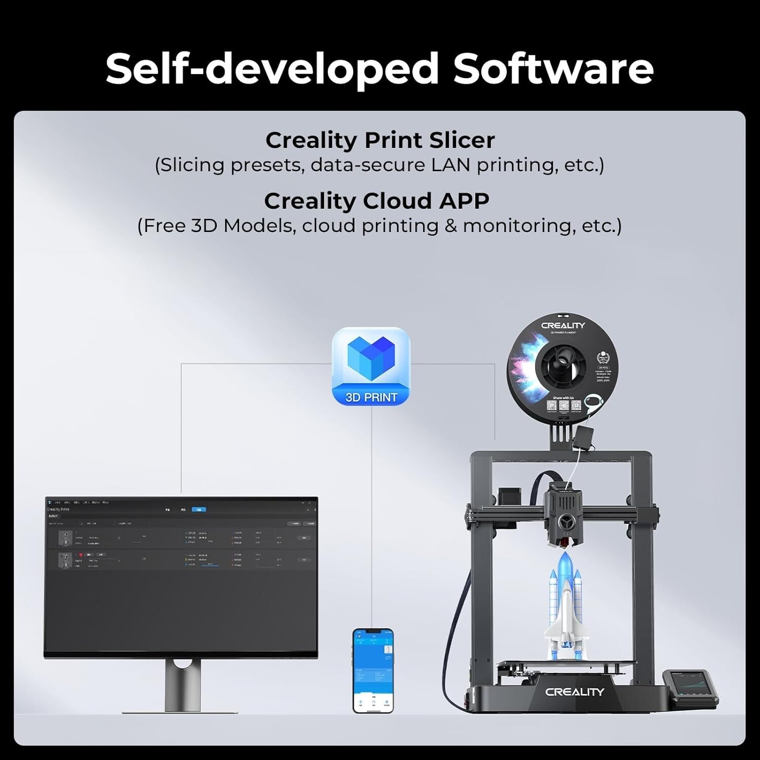 Easy-to-Use 3D Printer with 300℃ Support and Cloud Control - Ideal for Beginners