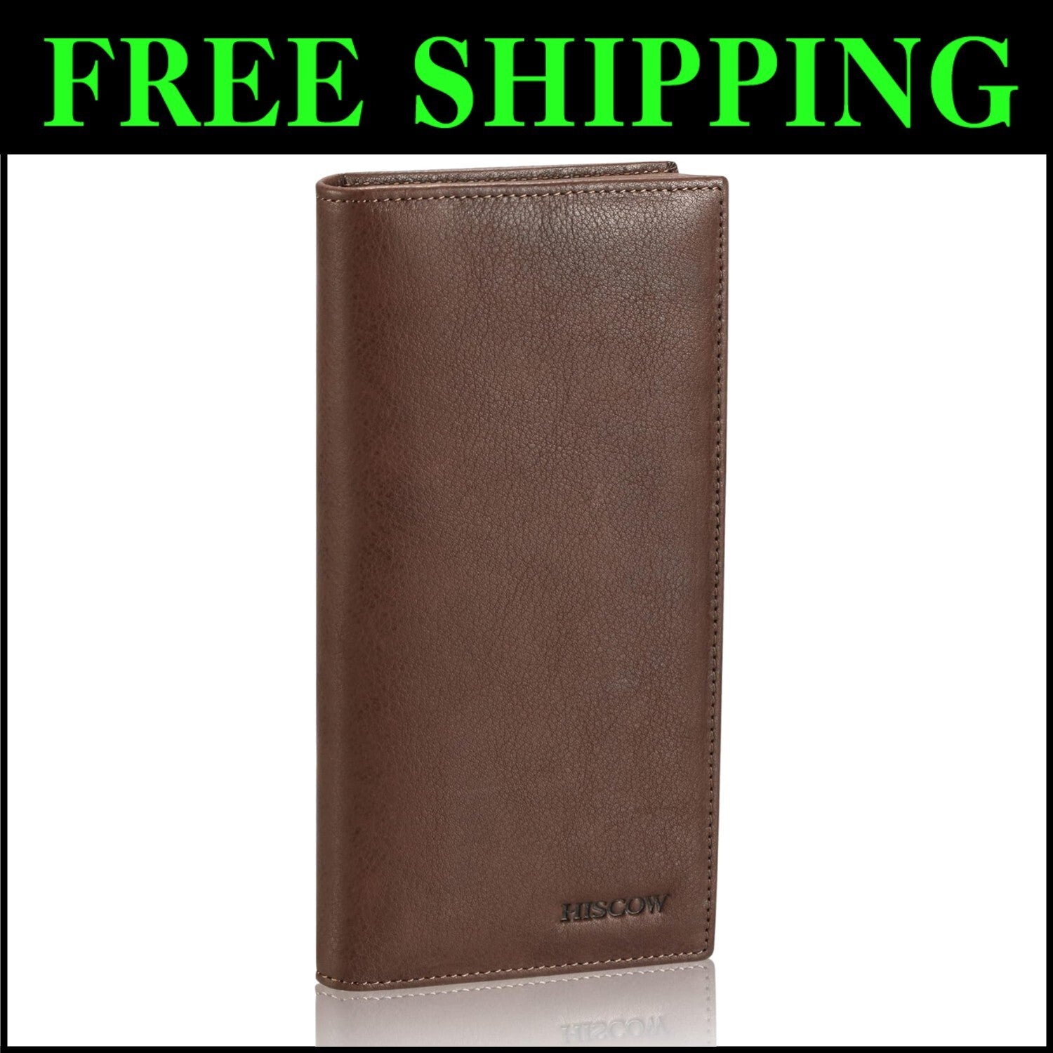 Luxury Italian Calfskin Bifold Wallet with 15 Credit Card Slots - Coffee Color