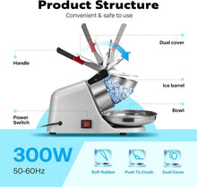 Load image into Gallery viewer, Heavy-Duty Ice Shaver with 420 Stainless Steel Blades - 173lbs/hr Performance