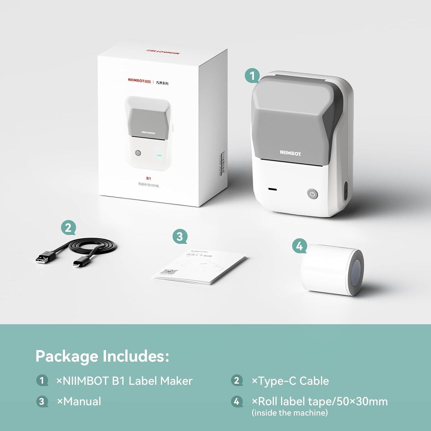 Efficient Gray-White Label Maker with Bluetooth & USB - Ideal for Small Business