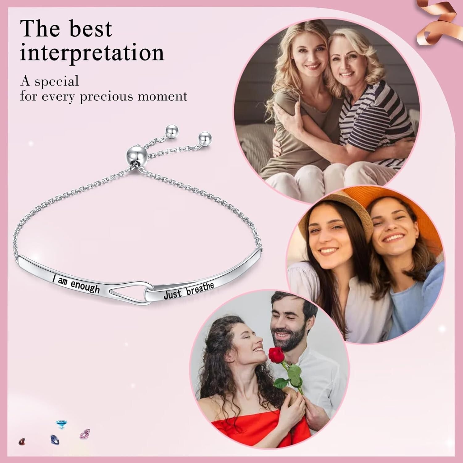 Meaningful Sterling Silver Inspirational Bracelet for Women - Perfect Gift Idea
