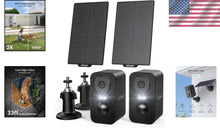Load image into Gallery viewer, Smart Home 2-Pack Solar Security Cameras with Color Night Vision &amp; AI Alerts
