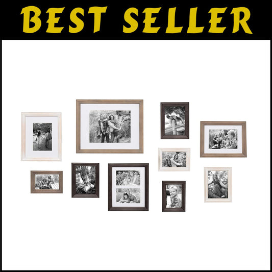 Versatile 10-Piece Bordeaux Wall Frame Set - Easy Mounting and Custom Layouts