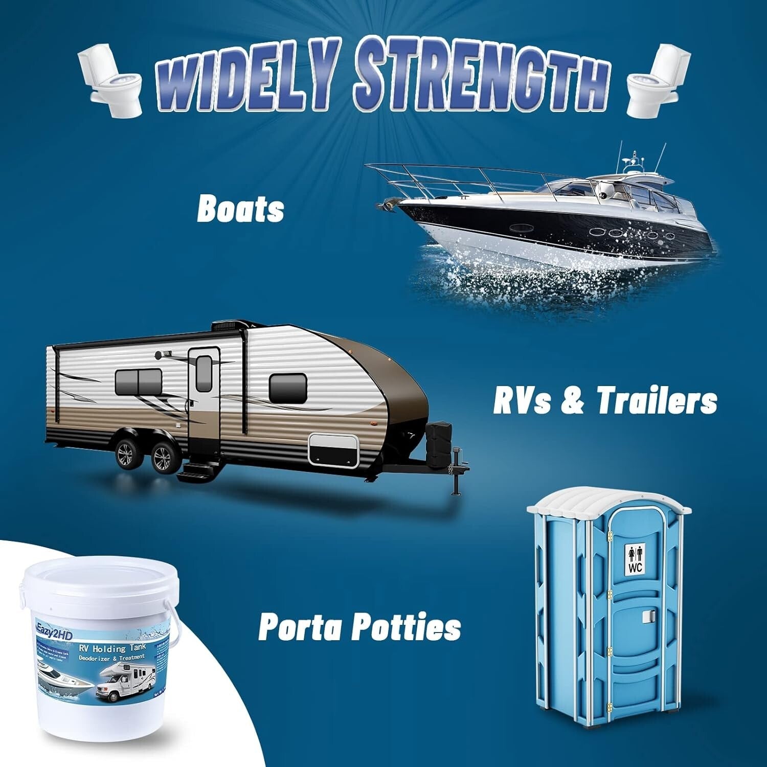 50 Pack RV Tank Deodorizer - Biodegradable Waste Treatment for Portable Toilets