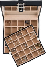 Load image into Gallery viewer, Modern 50-Compartment Jewelry Box with Mirror - Perfect for Earrings &amp; Rings
