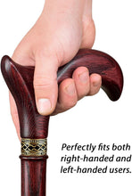 Load image into Gallery viewer, Fashionable Handmade Oak Walking Stick with Ergonomic Grip - 33" Long