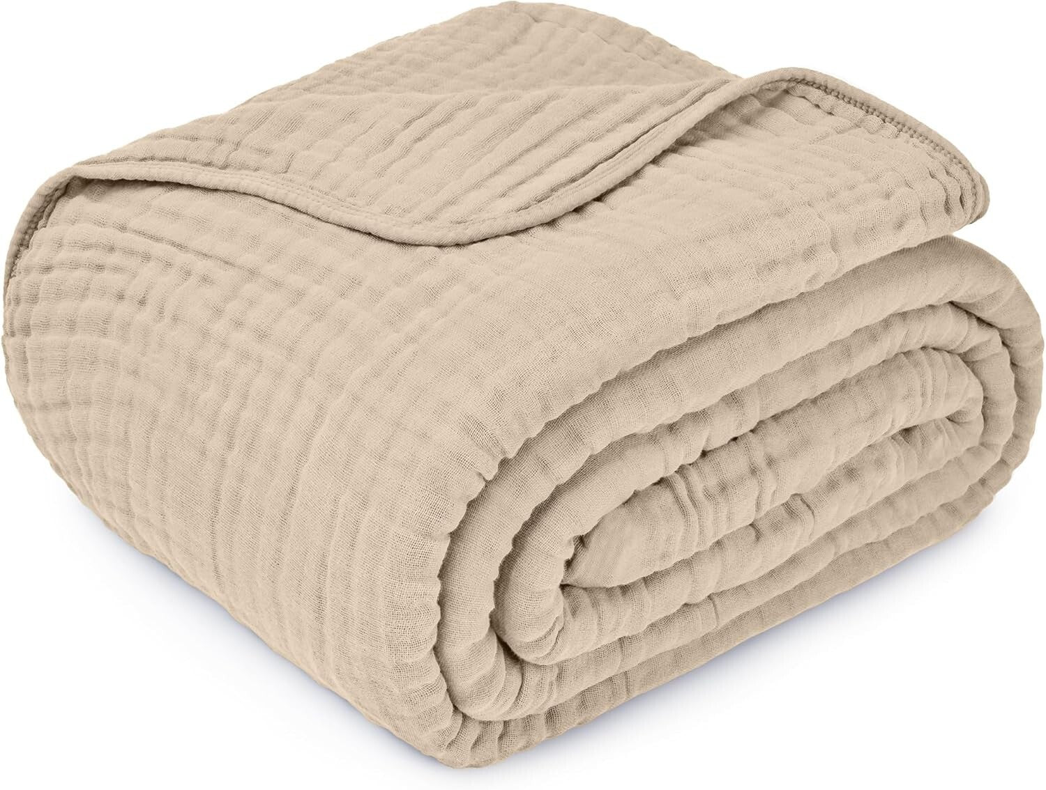 Breathable King Muslin Blanket 108" x 90" - Lightweight Comfort for Adults
