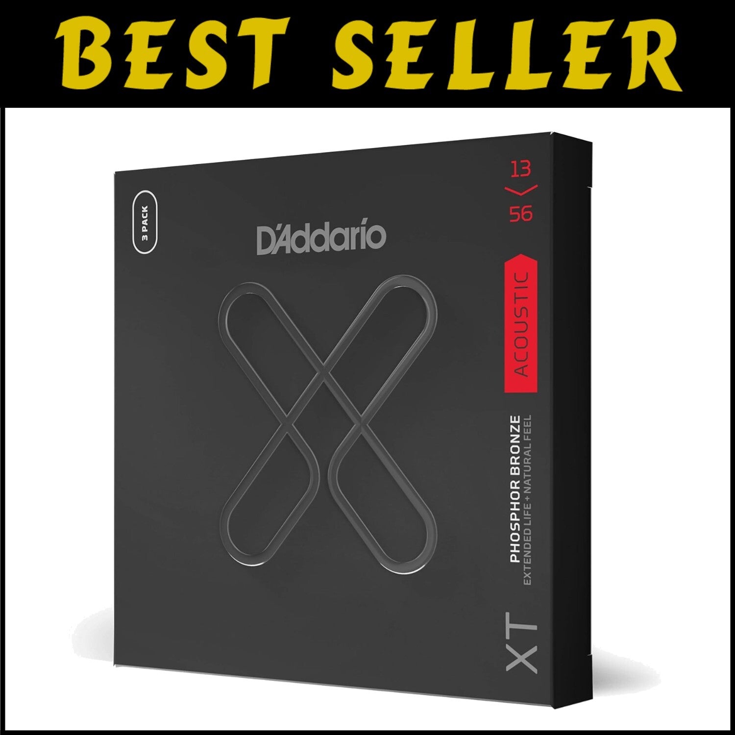 Durable 13-56 Medium XT Phosphor Bronze Guitar Strings - Corrosion Resistant