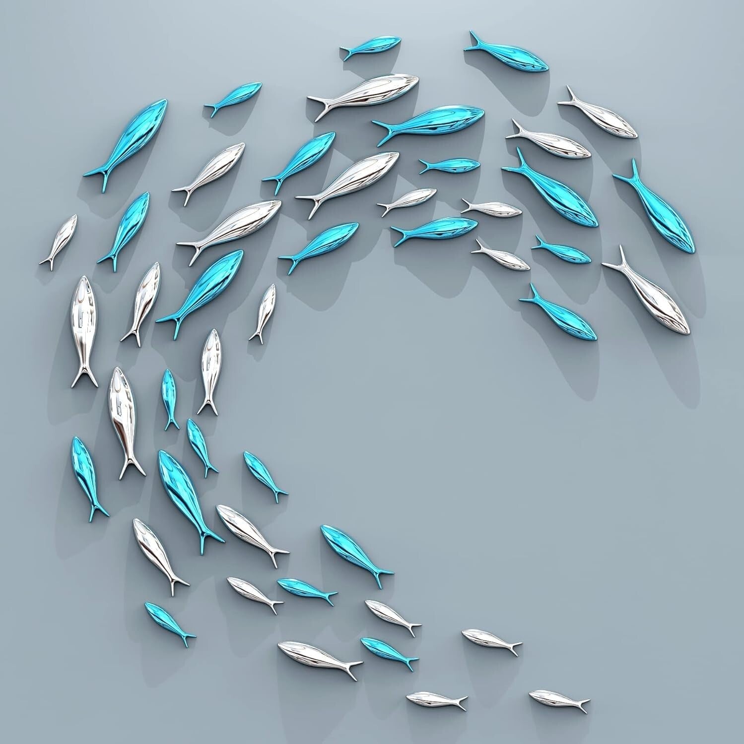 Vivid Nautical Wall Decor: DIY 12-Piece Fish Sculpture for Stylish Spaces