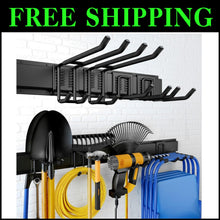 Load image into Gallery viewer, Powder Coated Wall-Mount Tool Organizer - 300lbs Capacity for Garden &amp; Garage
