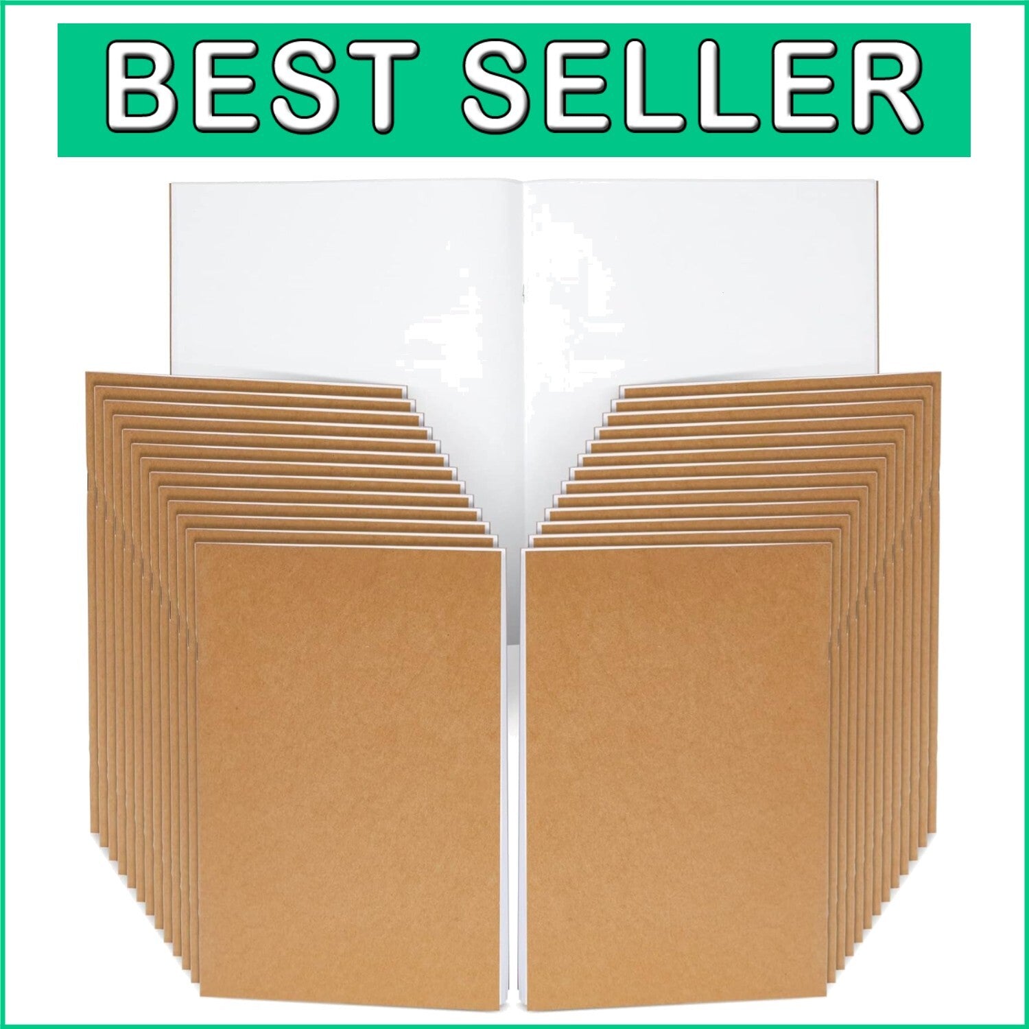 Bulk Pack of 24 Blank Notebooks | A4 Unlined Kraft Journals for Art & Writing