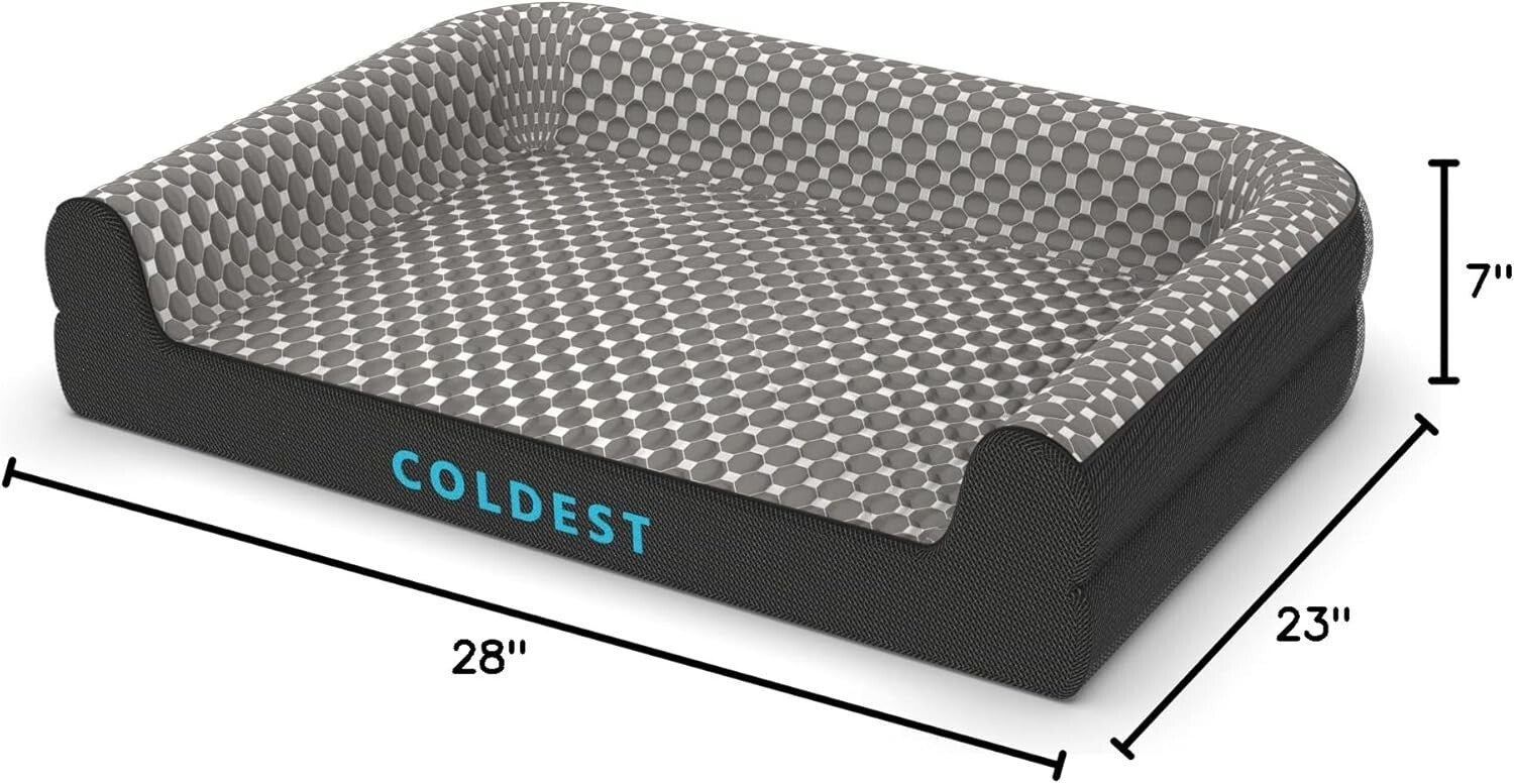 The Coldest Cozy - Medium Dog Bed with Cooling Gel, Anti-Slip & Water-Resistant