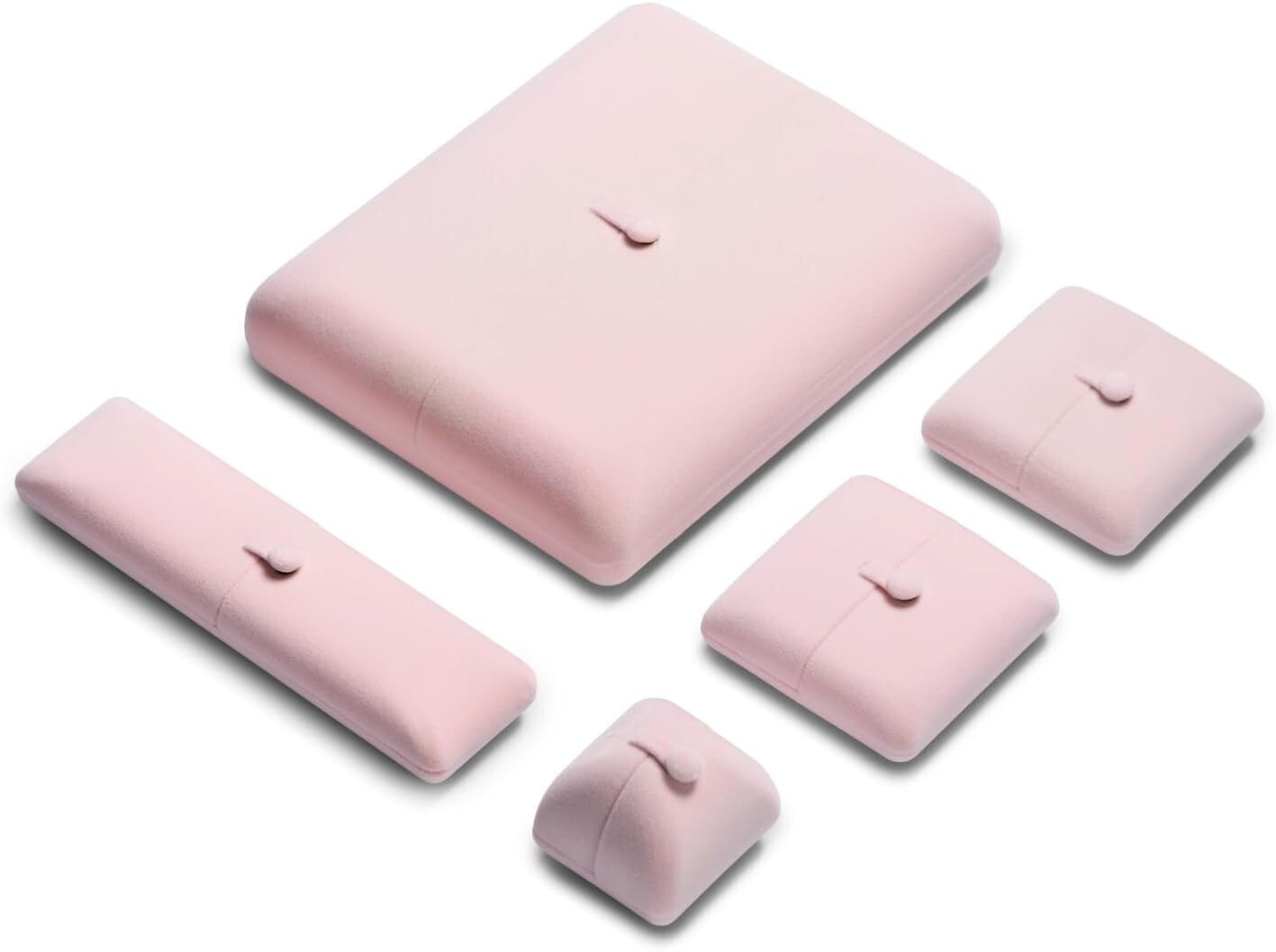 Elegant Pink Velvet Necklace Storage Box for Engagements and Special Occasions