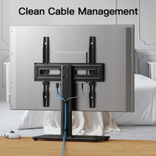 Load image into Gallery viewer, Quick Install Tabletop TV Stand for LCD/LED TVs up to 65 Inches - 88 lbs Support