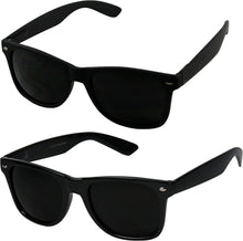 Load image into Gallery viewer, 2-Pack Retro UV400 Sunglasses - 80s Inspired Black Shades for Eye Protection