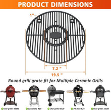 Load image into Gallery viewer, Versatile 19.5” Grill Grate for Kamado Grills - Professional Searing Marks