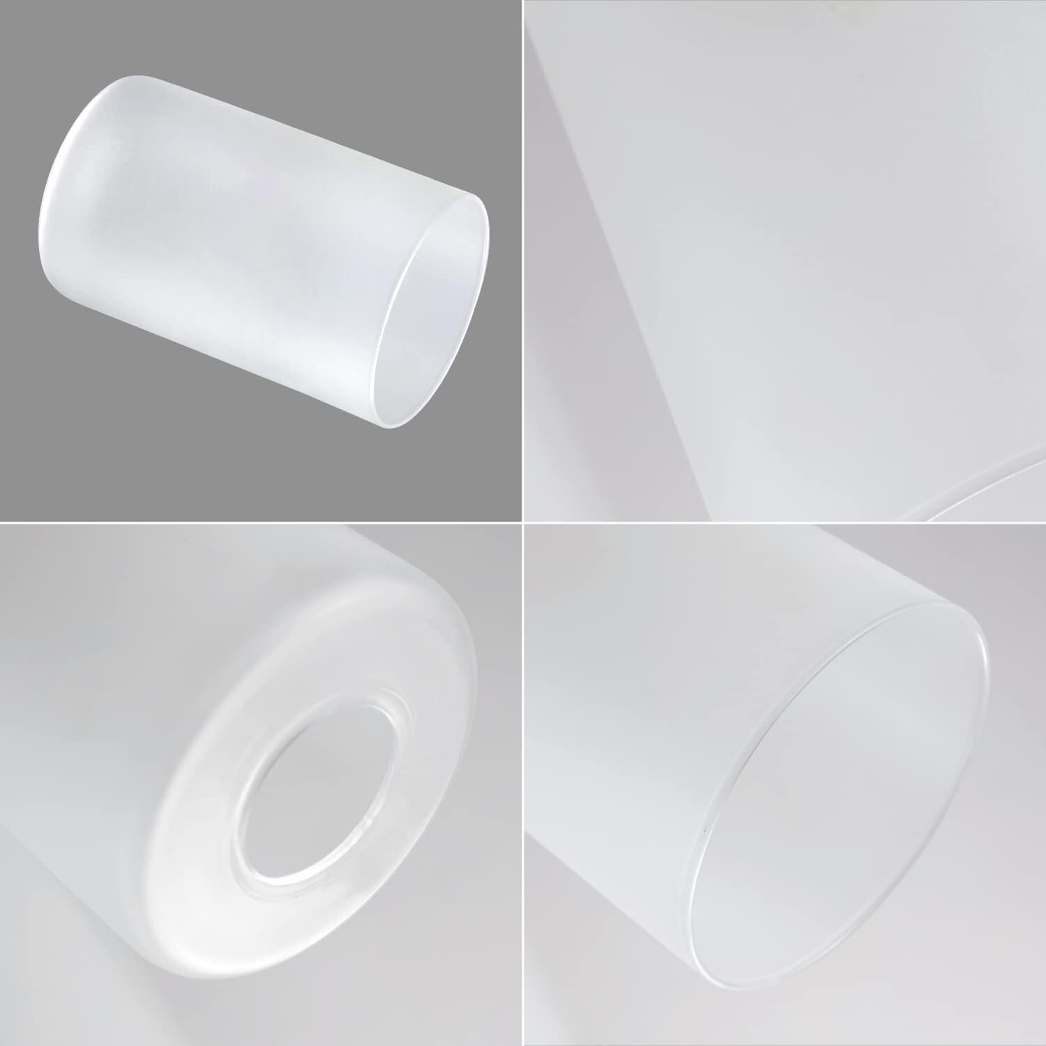 4-Pack White Frosted Glass Shades, Ideal for Pendant & Wall Lighting Fixtures