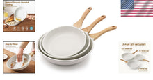Load image into Gallery viewer, Lightweight Non-Toxic Frying Pans with Easy Clean Ceramic Coating - 3-Piece Set
